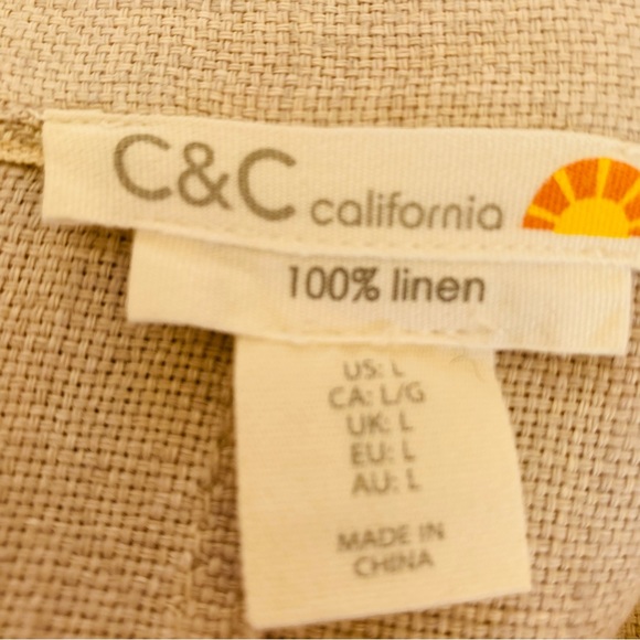 C&C California Pure linen Lg snap front jacket beige - Picture 6 of 6